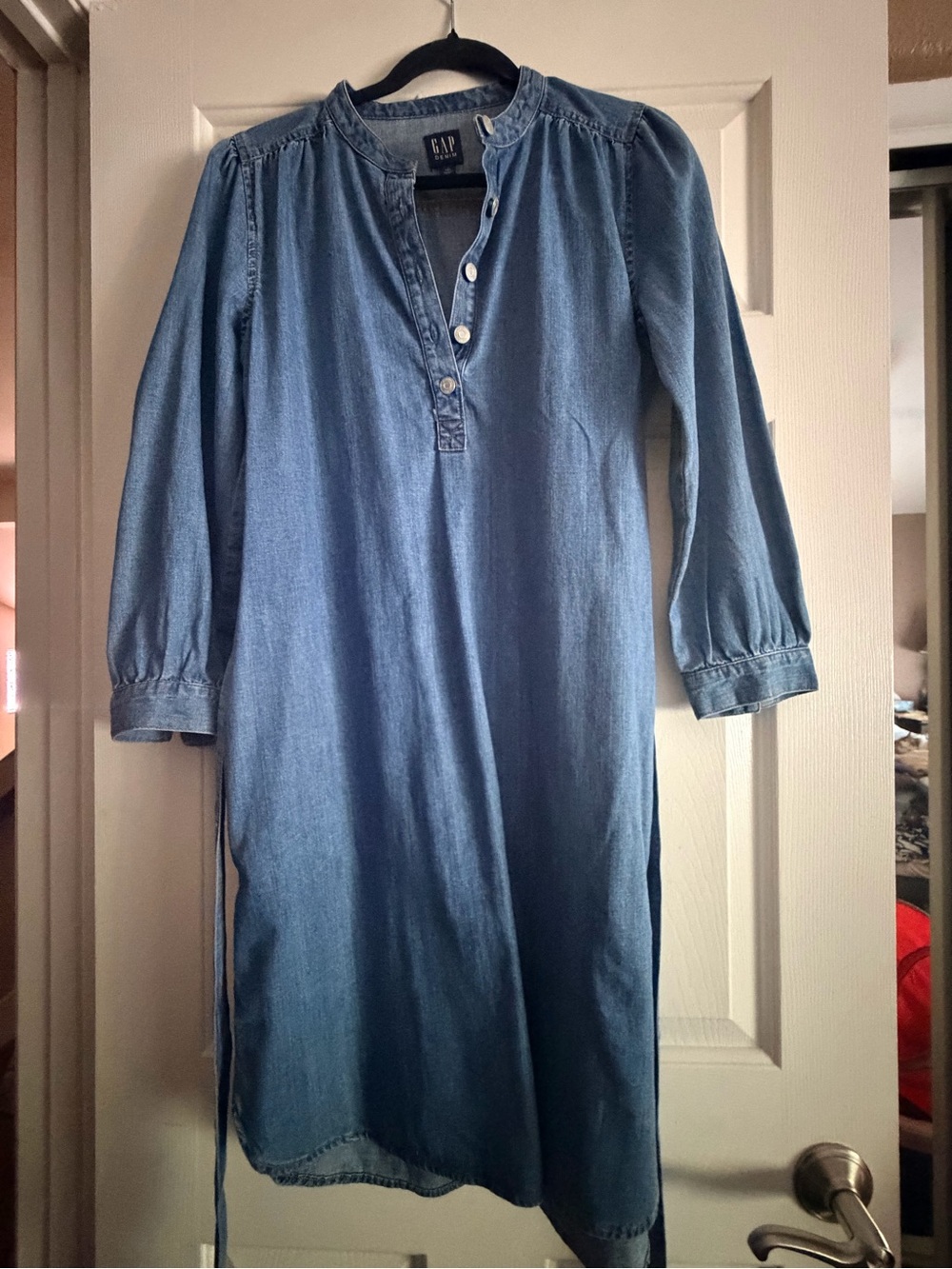 GAP Light Blue Denim Midi Shirt Dress - Picture 7 of 8
